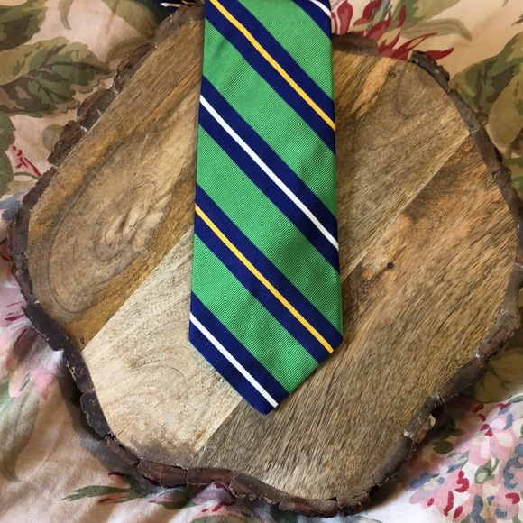Vtg RALPH LAUREN Tie Diagonal Stripe Silk ITALY Made PREPPY Classic Business - Picture 11 of 14